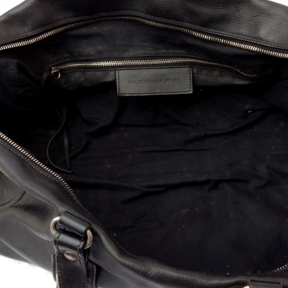 Luxury Balenciaga Oversized Black Leather City Bag/Satchel - Picture 6 of 10